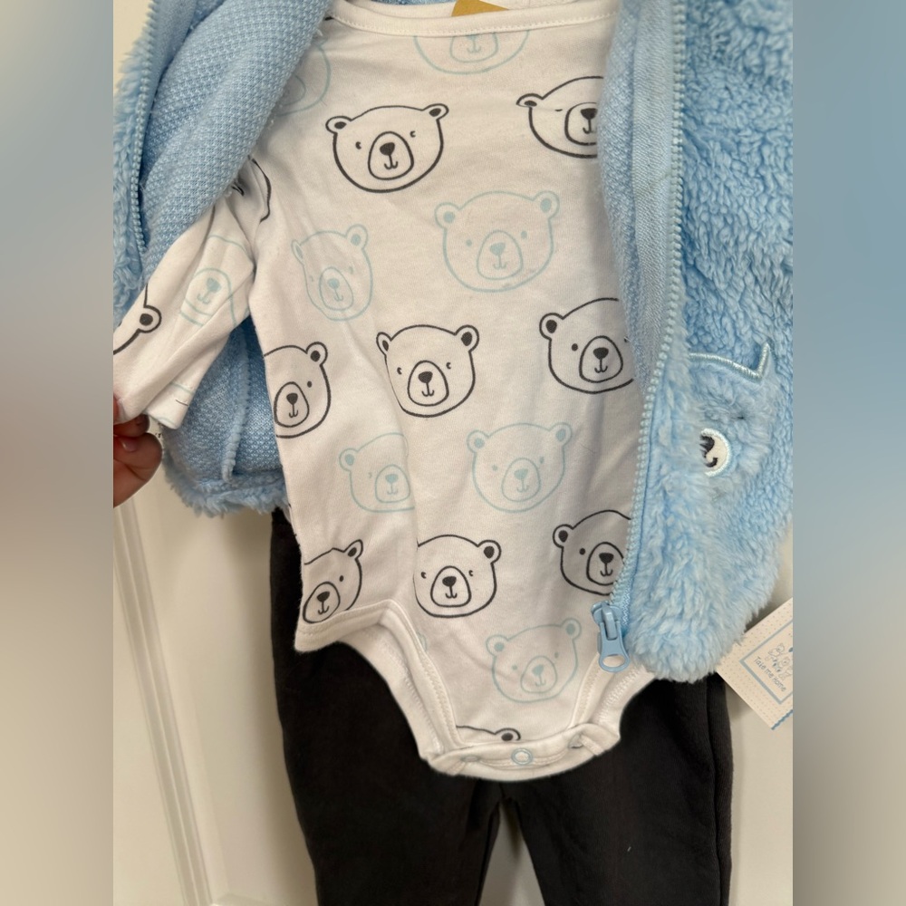 Tattle Tails Blue Bear Jacket and Onesie Set - Picture 2 of 7